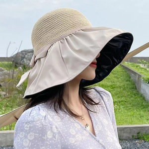 Women's <b>Summer</b> Wide Brim Sun Hat Khaki UV Protection Breathable Bucket Hat Face Covering Fisherman Hat - Product Image 4