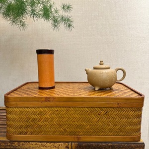 <b>Bamboo</b> Lacquer Storage Box Rectangle 35x20x10 Cm Handmade For Living Room Neatening Storage - Product Image 2