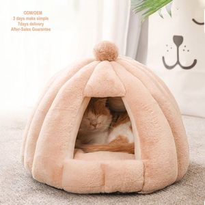 Luxury Heated Calming Dog Bed for Winter with Plush Sherpa Hooded Design Self Warming Pet <b>Tent</b> for Cats Dogs <b>Small</b> Animals - Product Image 1
