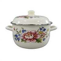 Ensemble de 5 casseroles classiques en émail avec couvercles en verre, fond en fonte, compatibles gaz et induction, nettoyage facile, composite