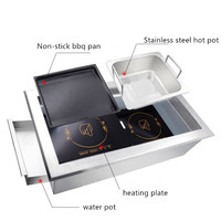 MODI-Barbecue et hotpot électriques commerciaux sans fumée d'intérieur, table de grill pour restaurant