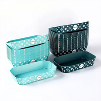 Op maat gemaakte kartonnen bootvormige wegwerpverpakkingen van kraftpapier met reliëf, voor voedselverpakkingen & trays, vers fruitverpakkingen, OEM