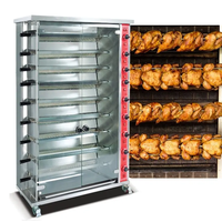 Rôtissoire à Gaz Commerciale Professionnelle en Acier Inoxydable à 3, 6 ou 9 Broches Rotatives pour Poulet