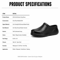 Chaussures de travail de cuisine personnalisées OEM ODM en EVA, imperméables, résistantes à l'huile, antistatiques, antidérapantes, à enfiler, pour la restauration et l'électronique