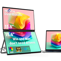 Monitor Plegable Doble InnoView de 15.6 Pulgadas |   1080P Full HD |   Ajustable 315 °   Pantalla para Trabajar y Viajar