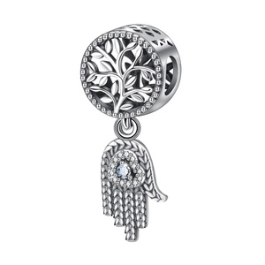 Isunni joyería de árbol de la vida de HAMSA CZ encanto de cuentas de plata 925 cuentas diy para la pulsera de <span class=keywords><strong>Pandora</strong></span> - Product Image 1