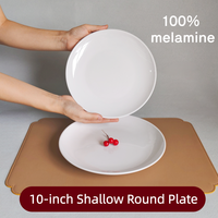Assiettes en mélamine blanches de 10 pouces, assiettes plates pour la restauration rapide, service hôtelier traditionnel, assiettes rondes incassables et durables