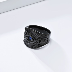 Retro Hip Hop Punk God's Eye <b>Titanium</b> Steel <b>Ring</b> Gold <b>Black</b> Silver Unisex Jewelry Gift - Product Image 4