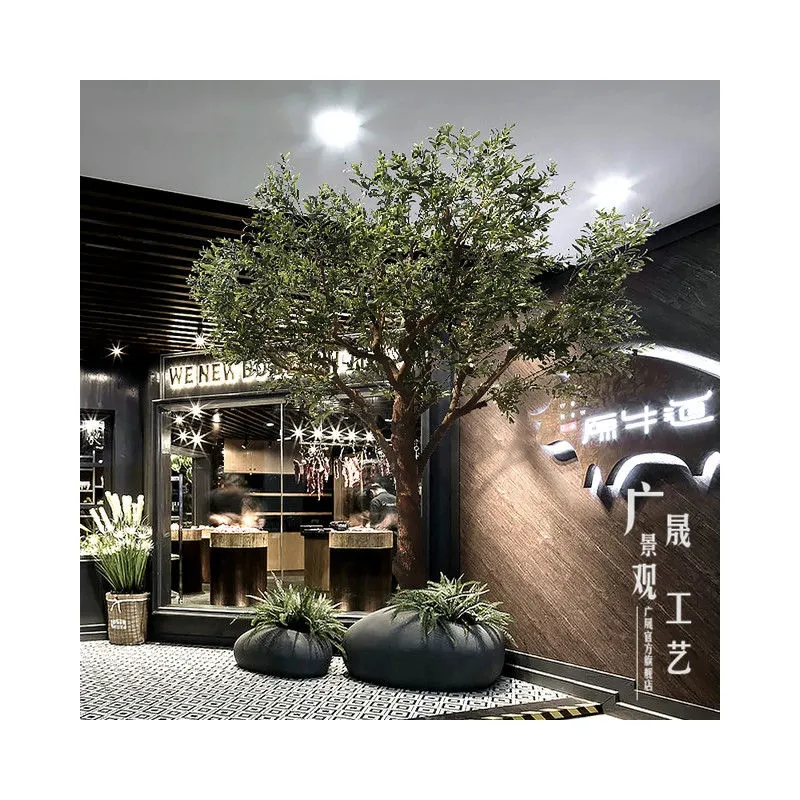 景観装飾植物タイプのためのカスタマイズされたサイズのグラスファイバートランク人工オリーブの木