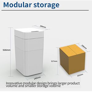 Automatic Smart Trash Bin Hands Free Touchless Sensor Waste Bin With Lid Smart Garbage Cans For Home Use - Product Image 2