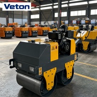 Compacteur à rouleaux d'asphalte compact Honda 9HP pour voies étroites, terrains de sport et projets de rénovation de surfaces