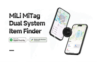 MiLi MiTag Air Tag pour iOS/Android, étanche IP67, en plastique, avec pile CR2032, traceur GPS pour portefeuilles, sacs à dos, voitures, bagages et animaux de compagnie