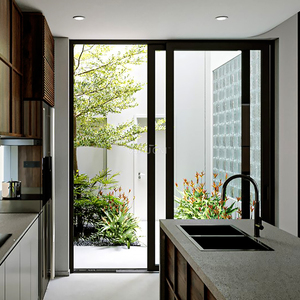 Portes coulissantes de patio modernes en aluminium AMJ, conformes aux normes NFRC, installation facile, isolation acoustique, porte en verre pour la <span class=keywords><strong>rénovation</strong></span> de la maison - Product Image 1