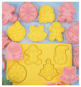 8 pièces/ensemble noël 3D <span class=keywords><strong>emporte</strong></span>-pièce ensemble moule Biscuit <span class=keywords><strong>Kit</strong></span> De Assar ménage qualité alimentaire cuisson Cookie timbre - Product Image 4