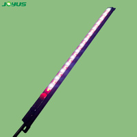 Barre LED rigide 60CM 12V bicolore blanc-rouge avec double interrupteur, profil en aluminium noir, aimanté, IP68 pour camping, caravane, armoire