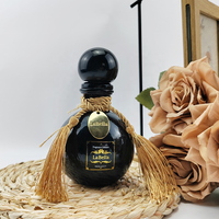 Bouteille de parfum sphérique transparente pour aromathérapie Diffuseur d'huile essentielle à extrémité ouverte facile avec bouchon de pompe Forme plate