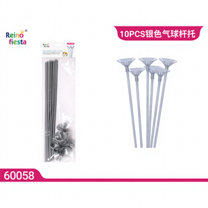 Set di 10 Bastoncini Metallici Argentati per Palloncini, Decorazioni per Feste, Forniture per la Festa della Mamma, Laurea, Capodanno Cinese - Product Image 1