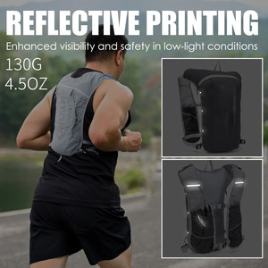 Gilet d'hydratation unisexe léger et tendance en nylon imperméable avec fermeture éclair, pour course, marathon, trail, avec ceinture à coussin d'air et logo personnalisé - Product Image 4