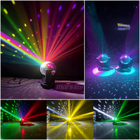 Marslite Projecteur de Scène à Tête Mobile avec Boule Disco Rotative en Verre pour DJ, Fêtes, Bars, Boîtes de Nuit et Événements