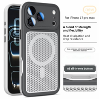 Coque antichoc rigide avec protection magnétique pour objectif et dissipateur de chaleur en maille pour iPhone 18 17 16 ProMax 15 14 Plus 13 12