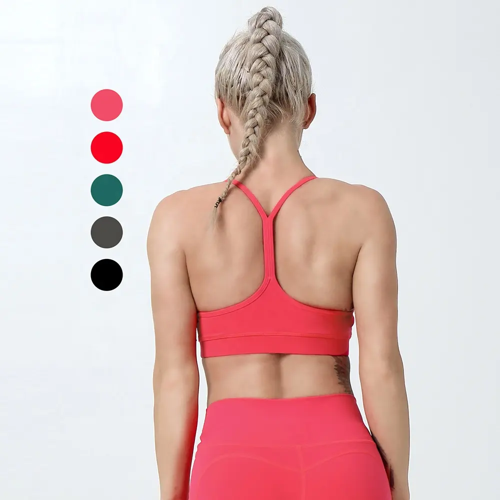 Sujetador deportivo de realce para mujer, ropa deportiva de marca privada, diseño personalizado, para Yoga