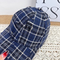 Casquette de baseball vintage à carreaux pour femme, nouvelle collection automne-hiver, structurée, décontractée, polyvalente, style tendance
