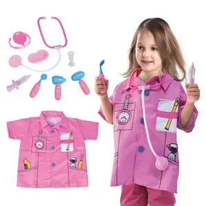 kids role play short sleeves costume set with accessories traffic police nurse chef firemen doctor cosplay uniforms