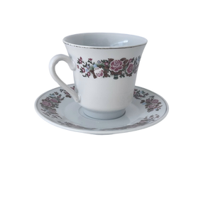 Ceramic Floral Decal Coffee Cup and Saucer Set High Temperature Resistant Suitable for Household Daily <strong>Drinking</strong> &amp; Afternoon Tea - Product Image 1