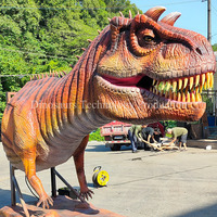 Modèle de tête de Carnotaurus animatronique sur mesure de grande taille pour le parc Jurassique, expositions de têtes de dinosaures décorées à vendre