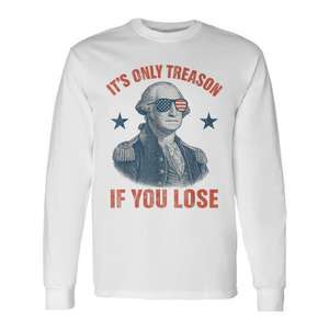 T-shirt à manches longues George Washington USA, design patriotique, déclaration politique - Product Image 1