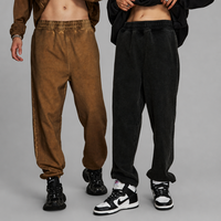Pantalon de jogging en coton épais personnalisé de qualité supérieure pour hommes, avec cordon de serrage, revers élastiques, coupe ample, style streetwear