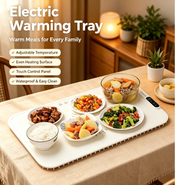 Smart Digital Panel Food Heating Board Catering Food Warming Mat  Adjustable Temperature for Kitchen Gadget Gift