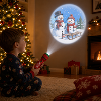 Lampe torche de projection de Noël avec 24 images, jouet éducatif pour enfants, Père Noël, rennes, bonhomme de neige, fête de fin d'année, cadeau