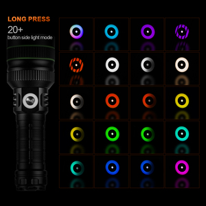 WOSEN Lampe torche rechargeable par USB, interrupteur vibrant, alliage d'aluminium, IP65, portée de faisceau de 400 à 500 m, 3000 lumens, faisceau réglable, voyage d'aventure - Product Image 4