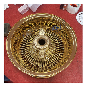 Rueda de alambre de aluminio forjado cromado de 25 mm con sistema Knock-off, 13" 14" 14*7 15*7, 72/100 radios, diseño inverso - Product Image 1