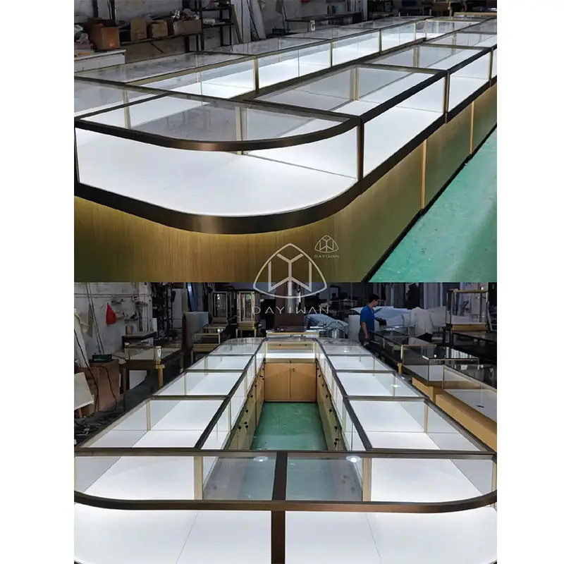 Vitrine de bijoux modernes, magasin de bijoux en argent, conception de kiosque pour centre commercial