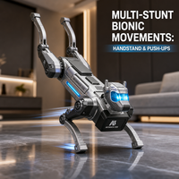 Chien robot intelligent électrique contrôlé par application avec pulvérisation de brume à distance, utilisation intérieure-extérieure, argent/noir, cadeau pour enfants