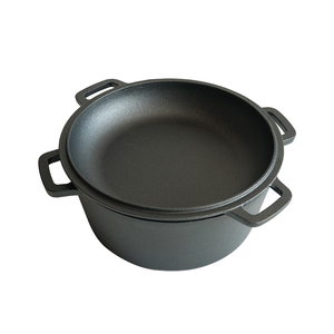 Casserole en <span class=keywords><strong>fonte</strong></span> antiadhésive 2-en-1 de 26 cm avec double poignée, compatible four, gaz et induction - Product Image 2