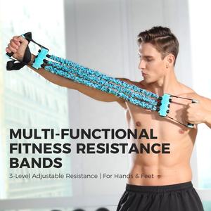All'ingrosso Multi-funzione portatile Cross Fit Fitness esercizio <span class=keywords><strong>elastico</strong></span> espansore petto Anti-Snap manicotto in Nylon resistenza allenamento - Product Image 5