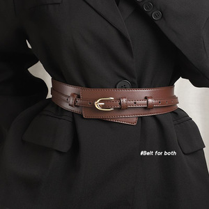 Tailleverstevigende brede riem voor dames, met dubbele stijl: te dragen als brede of slanke riem, uitgerust met een gesp van legering. - Product Image 3