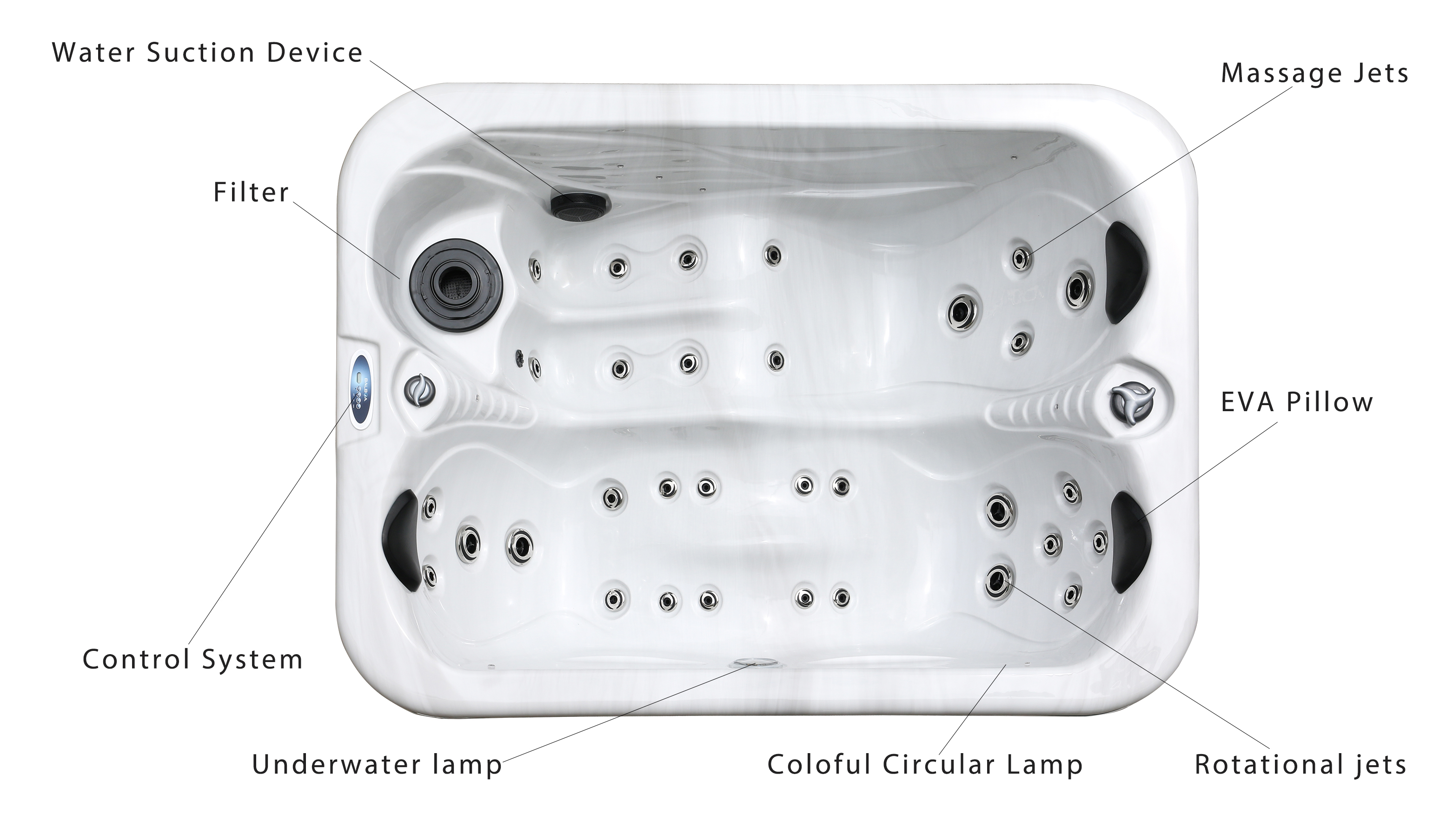 USA Balboa System Europe Outdoor Mini Massage Hot Tub Spa Bathtub