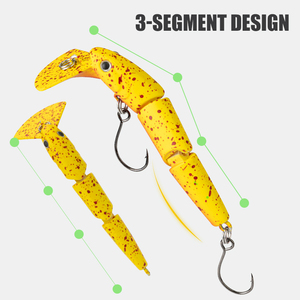 Leurre de pêche articulé type Minnow, leurre dur 6,7 cm 3,8 g, crankbait à action nageuse en S, hameçon simple, leurre artificiel pour achigan, <span class=keywords><strong>truite</strong></span>, perche - Product Image 4