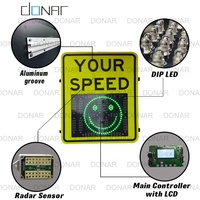 Panneau radar de vitesse LED à haute protection, capteur de trafic direct usine, radar de vitesse solaire avec affichage dynamique et alimentation solaire