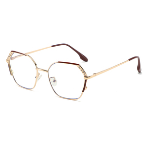 Thời trang ánh sáng sang trọng Kim cương-studded đa giác kính khung giảm béo photochromic chống ánh sáng màu xanh kính cho phụ nữ - Product Image 4