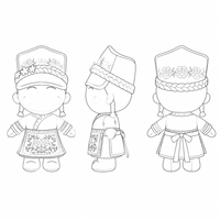 Maßgefertigtes Chinesisches Ethnisches Plüsch-Puppenkostüm mit Blumenstickerei, Komplettes Outfit-Set für Charakter-Stofftier-Maskottchen, Verziertes Verkleidungs-Set