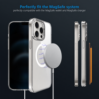 Étui de protection anti-rayures en PC transparent avec coque en TPU antichoc et anti-rayures en PC avec étui magnétique pour téléphone portable pour iPhone 15 14 Pro Max