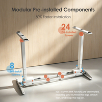 Structure de bureau assis-debout à double moteur, réglable en hauteur, à installation rapide, pour bureau moderne