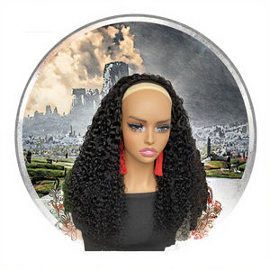 Perruque mi-longue en cheveux humains vierges bruts, boucles birmanes, densité 150%, 150-190g, sans dentelle, vente en gros - Product Image 3