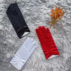 Bridal Wedding Gloves Short Satin Photography Red Dress And Cheongsam Gloves