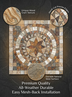 Mosaïque moderne personnalisée en pierre naturelle d'extérieur, mosaïque en ardoise en forme de boussole pour la pavage des cours de villas